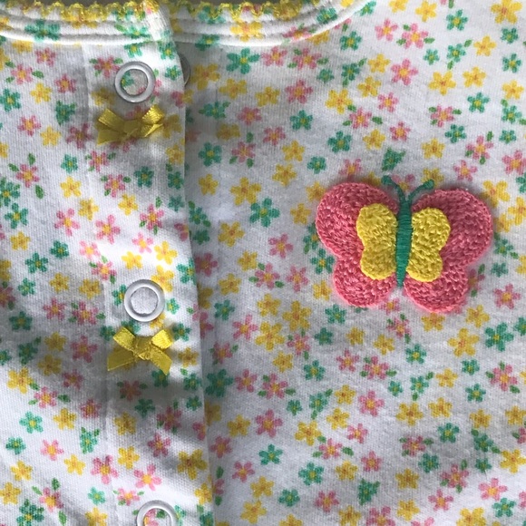 Baby Girl Flower/Butterfly Footed Outfit by Carter’s (3 Months) - Picture 4 of 6
